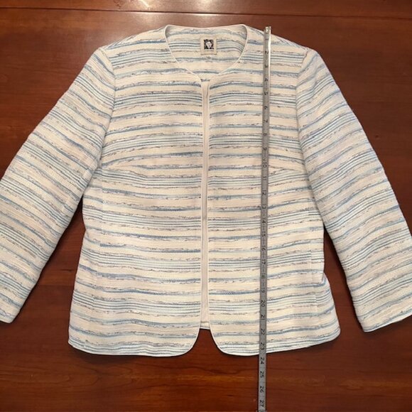 Anne Klein Women's Collarless Open Front Cardigan Jacket - Picture 7 of 8